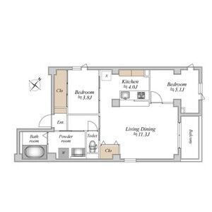 Plaisir trois土佐堀の間取り図