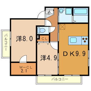 アバンミモザABの間取り図