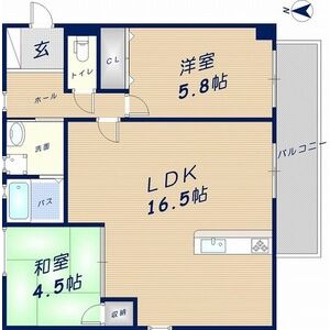 グロースハイツ新石切4の間取り図