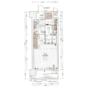 エステムコート京都西大路の間取り図