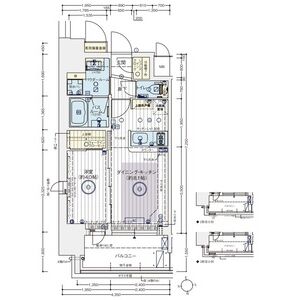 エステムコート谷町九丁目の間取り図