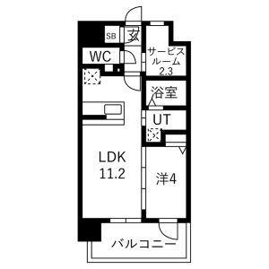 アービングNeo岸里玉出の間取り図
