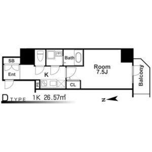 エスリード阿波座ラグジェの間取り図