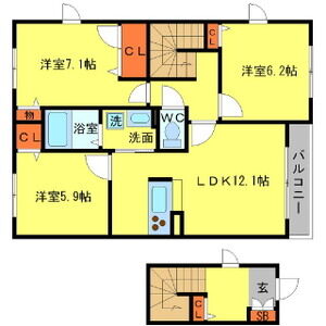 CASA VERDE B棟の間取り図