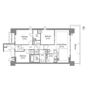 グランカサーレ京都西京極の間取り図