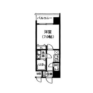 S-RESIDENCE谷町九丁目の間取り図