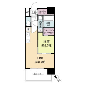 セレニテ西元町アリエの間取り図
