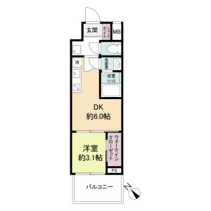 セレニテ西元町アリエの間取り図