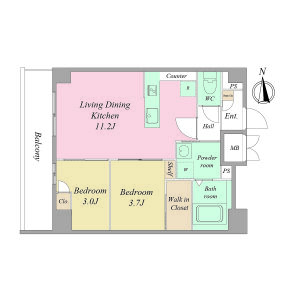 ArtizA瓦屋町IIの間取り図