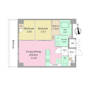 ArtizA瓦屋町IIの間取り図