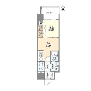 ソルレヴェンテ北堀江Qの間取り図