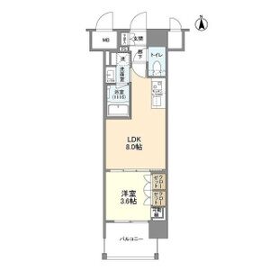 ソルレヴェンテ北堀江Qの間取り図