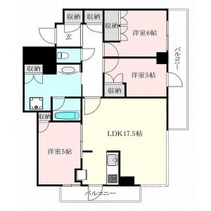 リバーガーデンタワー上町台筆ケ崎の間取り図