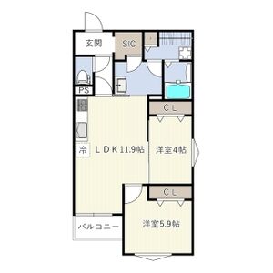 REGIES立花駅前の間取り図