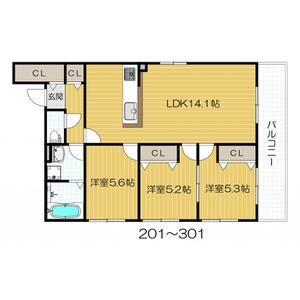 菊鉾邸の間取り図