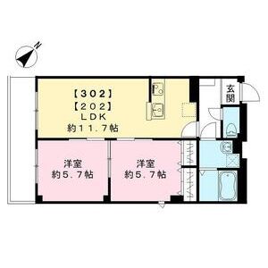 フルール桃谷の間取り図