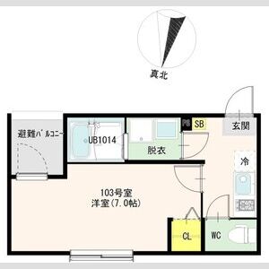 ハーモニーテラス西中島南方の間取り図