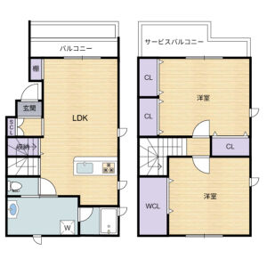 Casa feliz平野東の間取り図