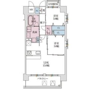 スプランディッド難波VIの間取り図