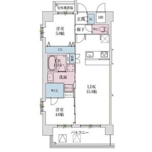 スプランディッド難波Vの間取り図