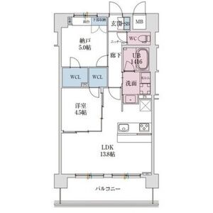 スプランディッド難波Vの間取り図