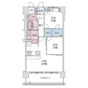 スプランディッド難波Vの間取り図
