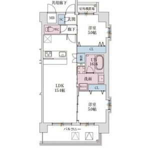 スプランディッド難波Vの間取り図