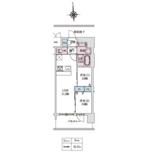 スプランディッド大阪EASTの間取り図