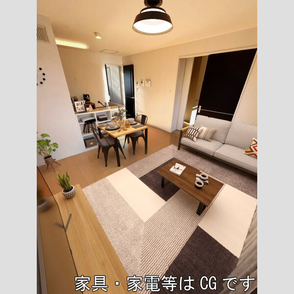居室・リビング (家具‧家電はCGです)