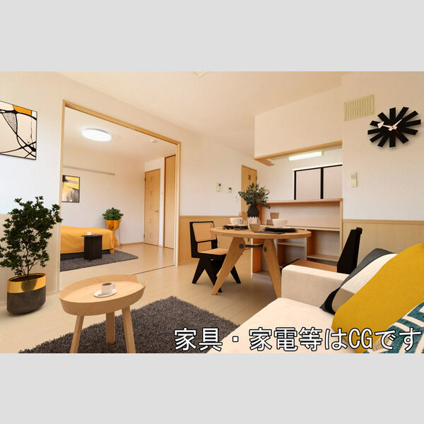 居室・リビング (リビング・南洋室の家具・家電等はCGです)