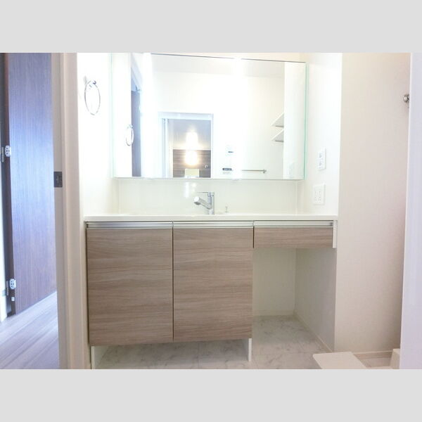 洗面所 (三面鏡付きカウンター洗面化粧台)