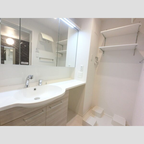 洗面所 (三面鏡付きカウンター洗面化粧台)