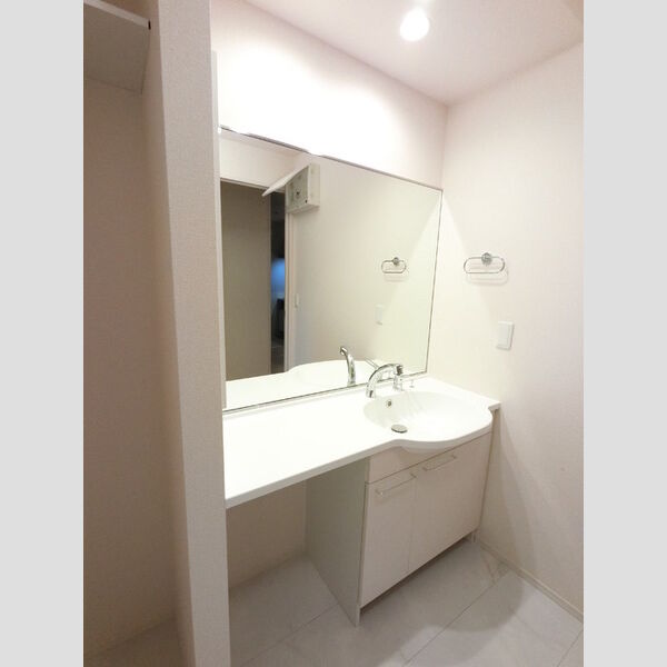 洗面所 (大型一面鏡付カウンター洗面化粧台です。)