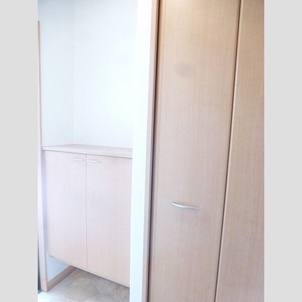 玄関 (飾り棚付きシューズボックスです。)