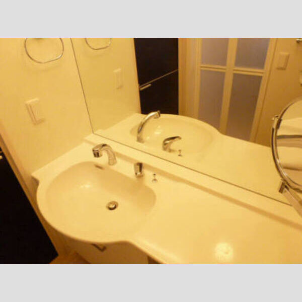 洗面所 (大型鏡付きの広々洗髪洗面化粧台)