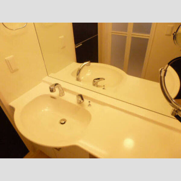 洗面所 (大型鏡付きの広々洗髪洗面化粧台)