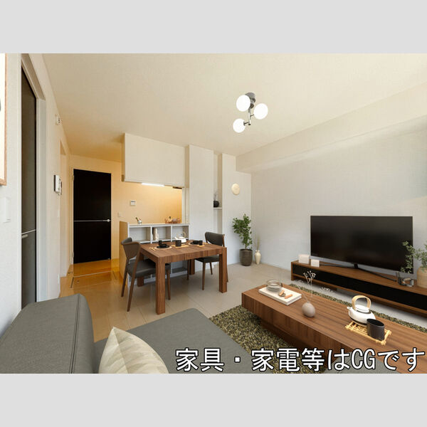 居室・リビング (家具/家電はCGです)
