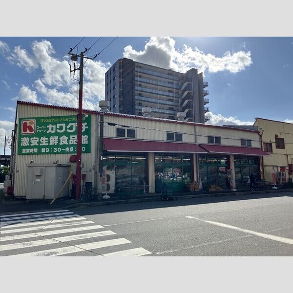 現地周辺 (スーパーチェーンカワグチ激安生鮮食品館 605m)