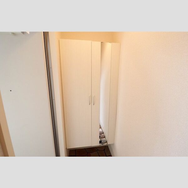 玄関 (トールタイプの姿見付シューズボックス)