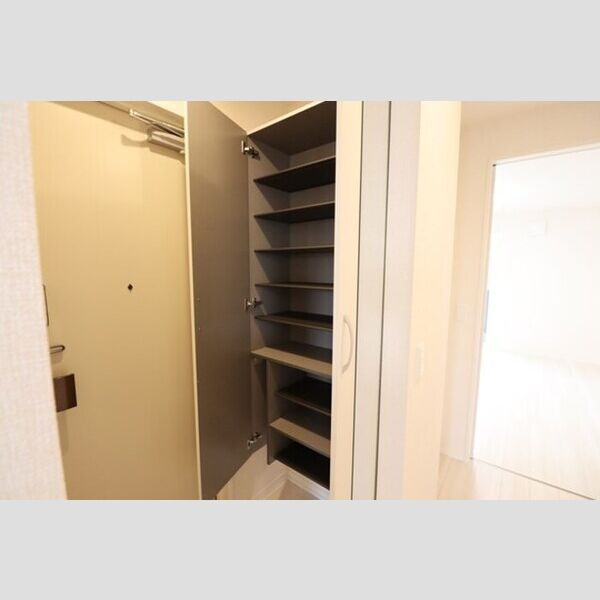 玄関 (トールタイプの姿見付シューズボックス)