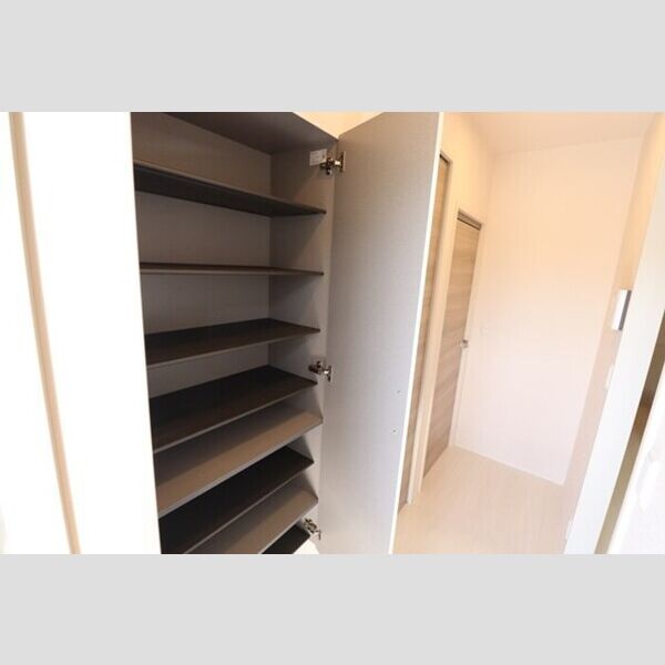 玄関 (トールタイプの姿見付シューズボックス)