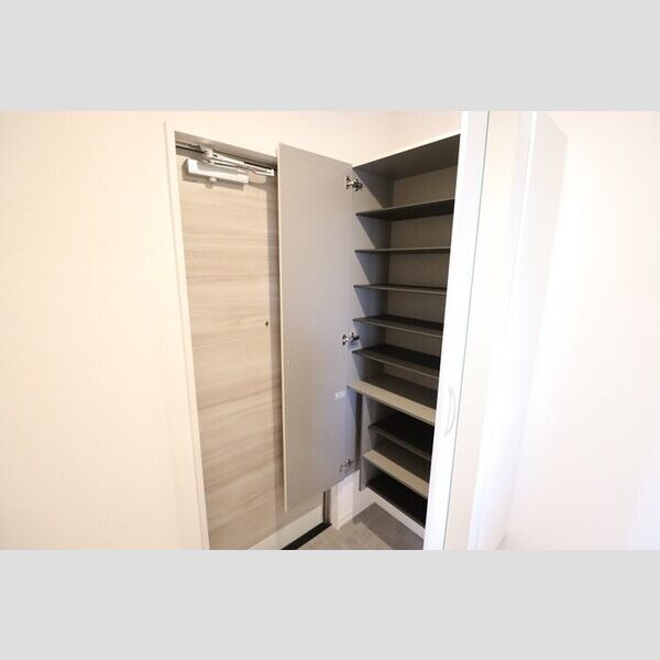 玄関 (トールタイプの姿見付シューズボックス)