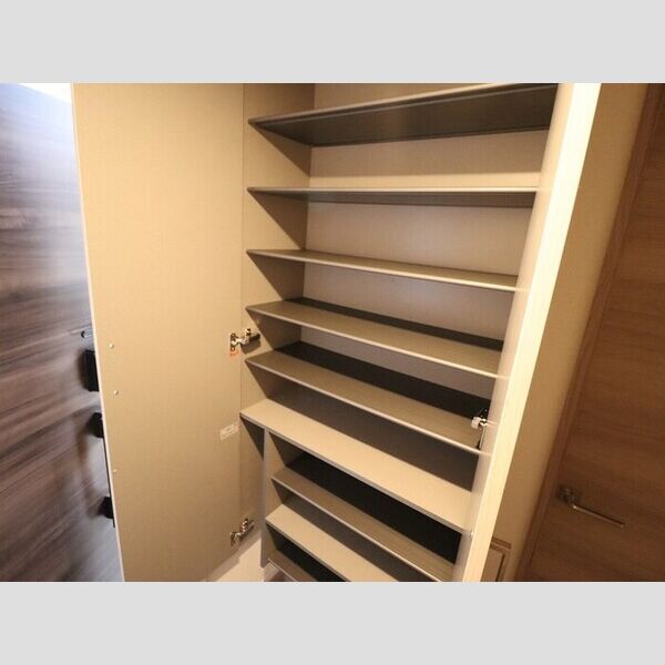 玄関 (トールタイプの姿見付シューズボックス)