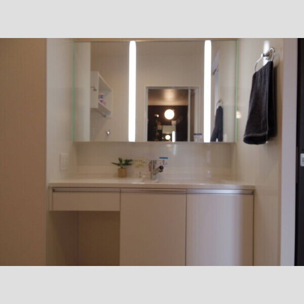 洗面所 (大型洗髪洗面化粧台(W=1200,三面鏡))