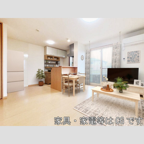 居室・リビング (LDK(照明、エアコン付き)※　家具・家電等はCGです。)