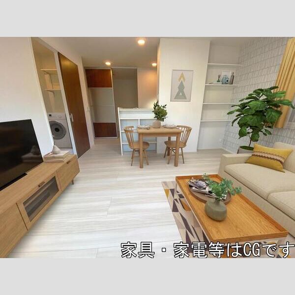 居室・リビング (LDK　エアコン、照明付※家具・家電等はCGです。部屋には付随しません。)