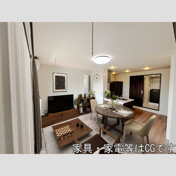 居室・リビング (LDK(エアコン、照明付き)※ 家具・家電等はCGです。)
