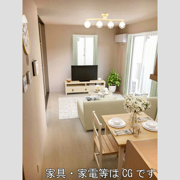 居室・リビング (家具・家電はCGです)