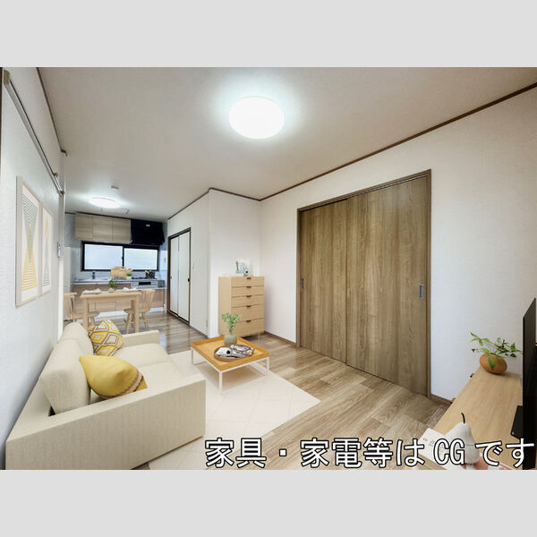 居室・リビング (家具・家電はCGです)