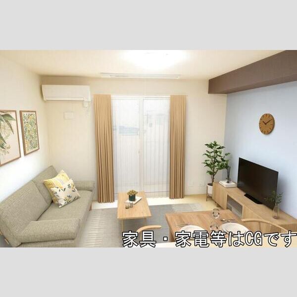 居室・リビング (対面キッチン～リビング　※イメージ図です・家具は配置しません)